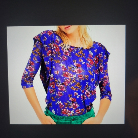 Free People Long Sleeve Top / Size Small - Picture 2 of 6